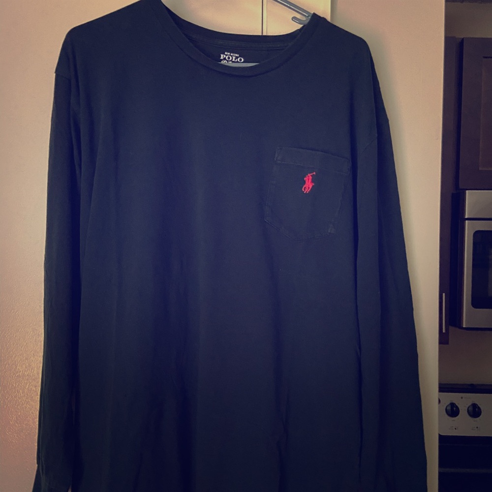 Polo Ralph Lauren Black Long Sleeve Shirt - Large